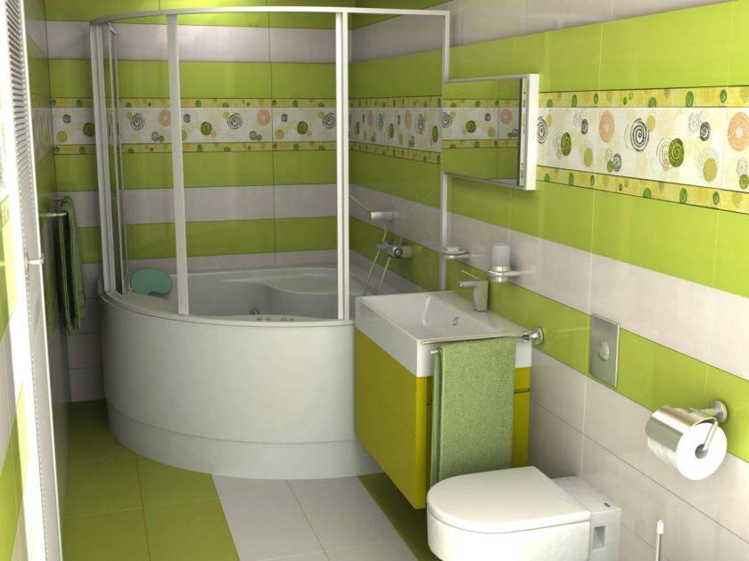Дизайн ванной комнаты в зеленых тонах