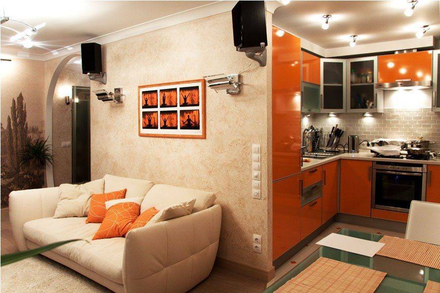 Интерьер кухни-гостиной в хрущевке: реальные фото и идеи