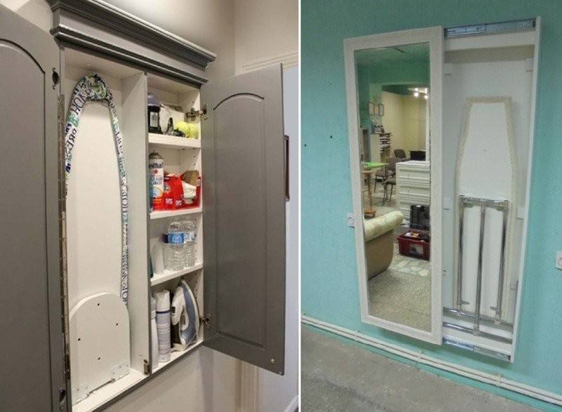 Идеи хранения гладильной доски в маленькой квартире