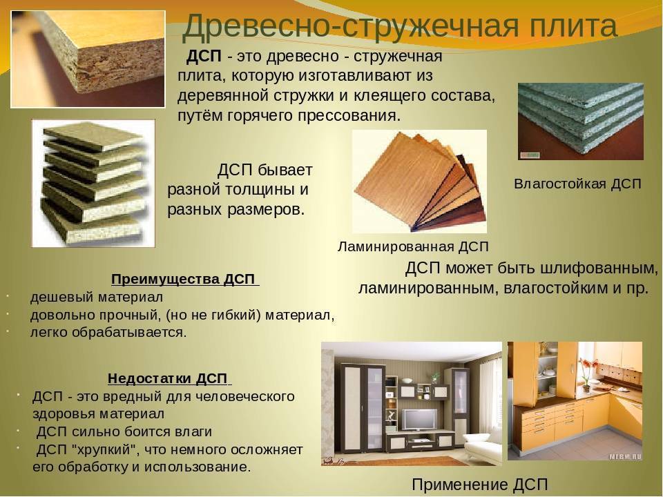 Лдсп и дсп - что это: расшифровка, виды, отличия от мфд