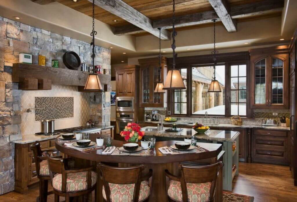 Кухня в стиле шале