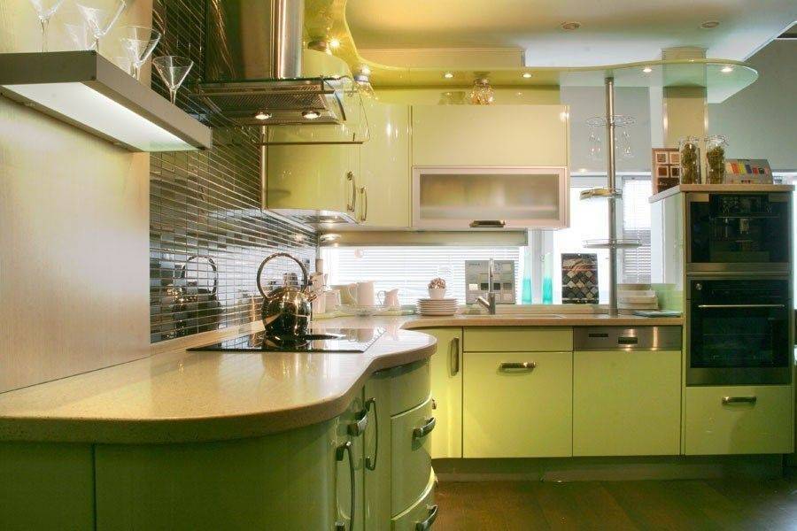Как оформить интерьер кухни в фисташковом цвете?